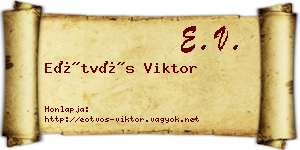 Eötvös Viktor névjegykártya