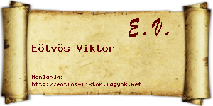 Eötvös Viktor névjegykártya